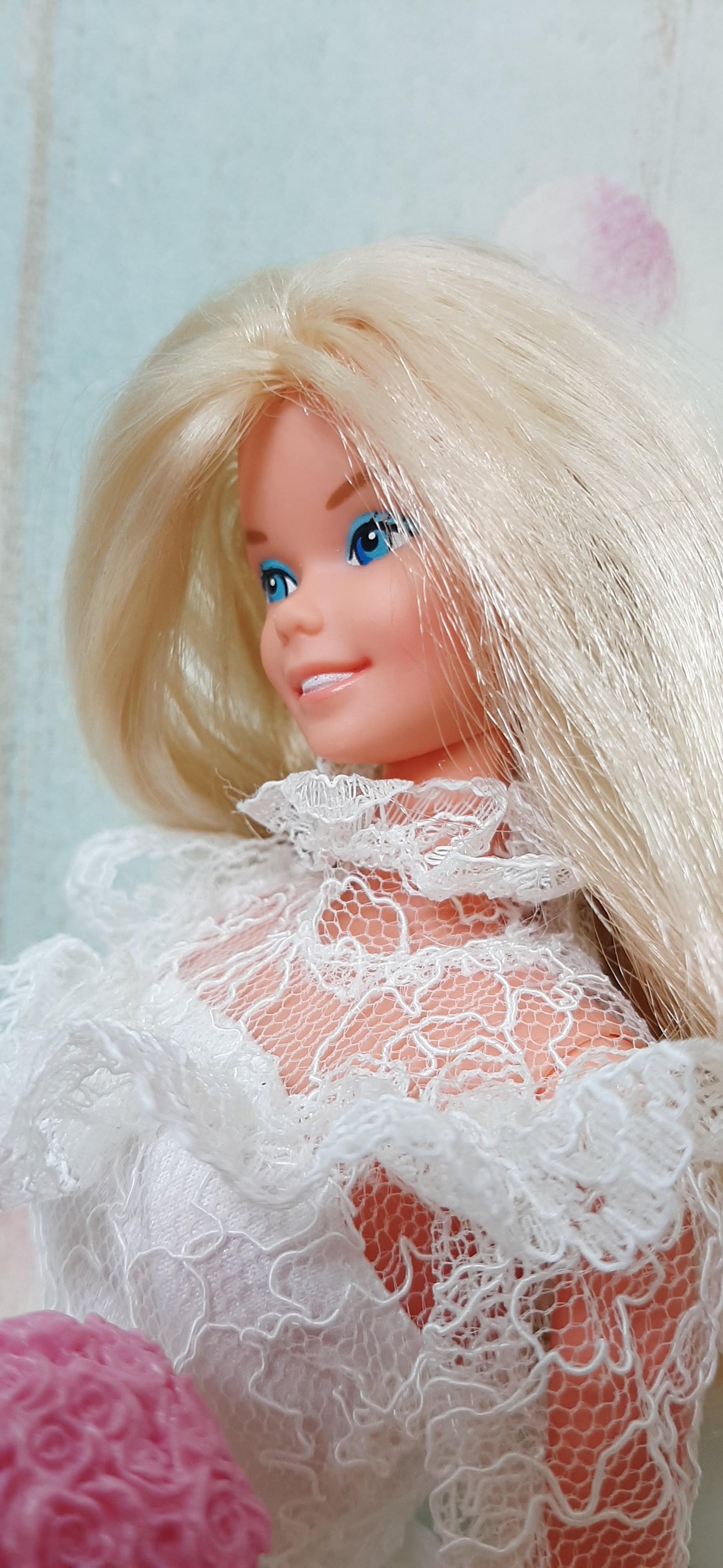 Barbie Superstar era with 1983 european bridal barbie dress