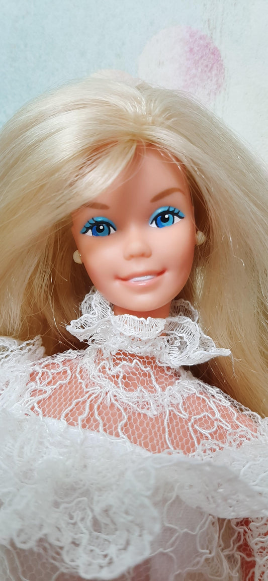 Barbie Superstar era with 1983 european bridal barbie dress