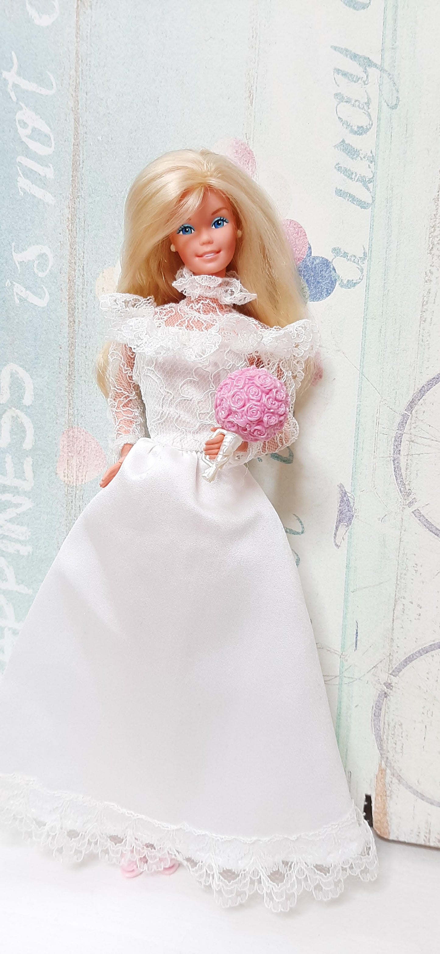 Barbie Superstar era with 1983 european bridal barbie dress